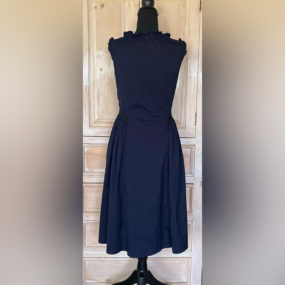 Miu Miu Navy Flowy Sleeveless Midi Dress Size 42 - Picture 2 of 9